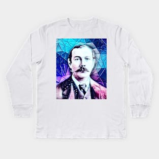 Arthur Conan Doyle Snow Portrait | Arthur Conan Doyle Artwork 5 Kids Long Sleeve T-Shirt